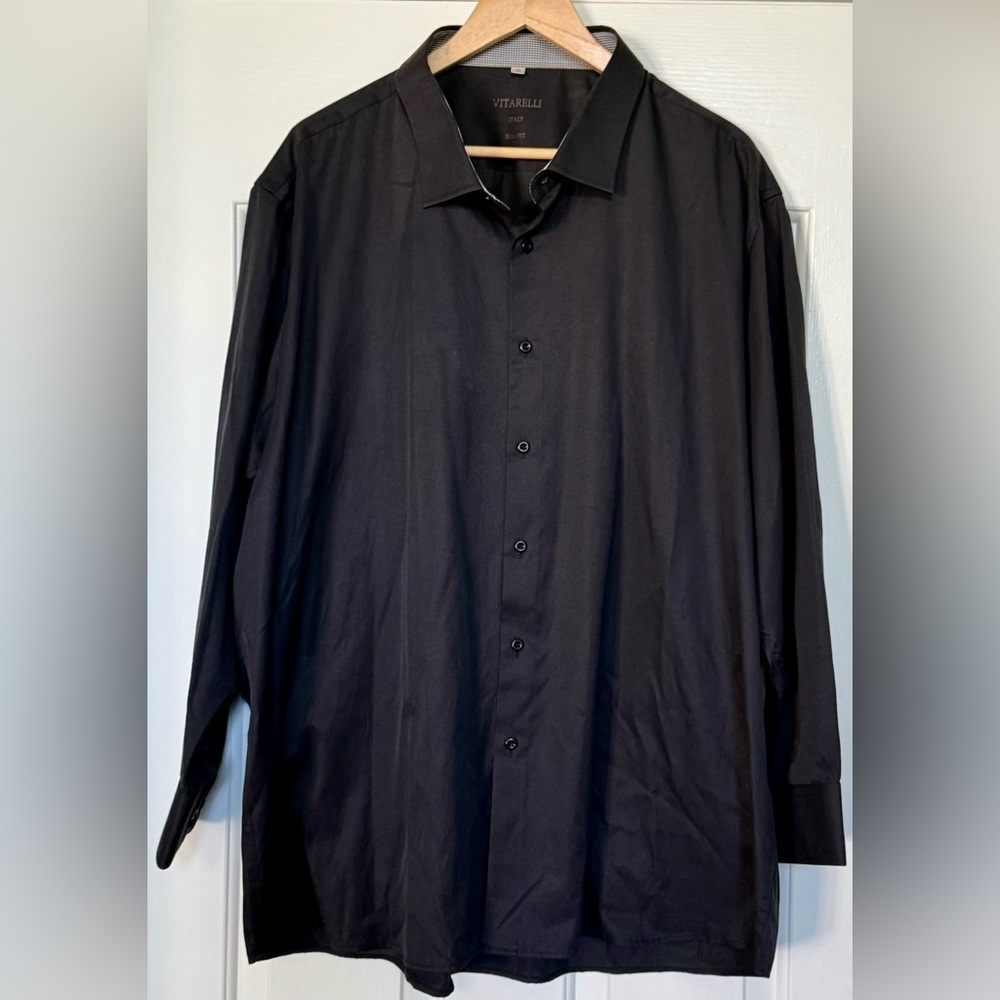 Vitarelli Italy Slim Fit Dress Shirt Men’s 20 34/35 Deep Maroon EUC